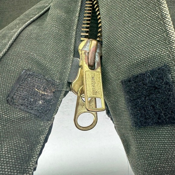 Y2K Carhartt Arctic Jacket Quilt Lined Corduroy C26 MOS Moss Green 2XL Heavy - Picture 10 of 11